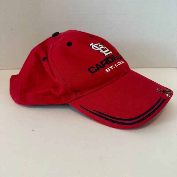 T.E.I. St Louis Cardinals Red Ball Cap Hat Embroidered Logo Adjustable Baseball - Picture 2 of 8